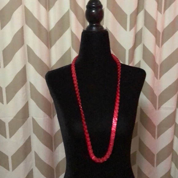3 for $10 Red plastic button necklace - Picture 2 of 3